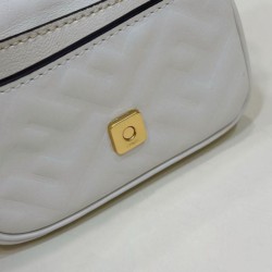 Borse Replica mini Fendi Nano Baguette FF in tela Bianca qualità specchio Replica Perfette Borse mini Fendi Nano Baguette FF in tela Bianca imitazioni