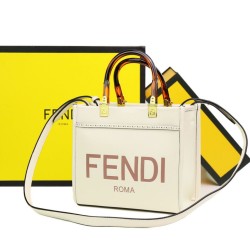 Borse Replica Alta Qualità tote shopper piccola Fendi Sunshine Bianca qualità specchio Replica Perfette Borse Alta Qualità tote shopper piccola Fendi Sunshine Bianca imitazioni