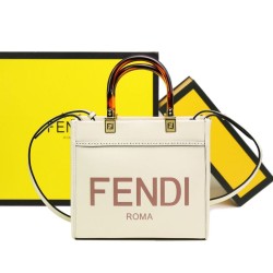 Replica Perfette Borse  Alta Qualità tote shopper piccola Fendi Sunshine Bianca imitazioni