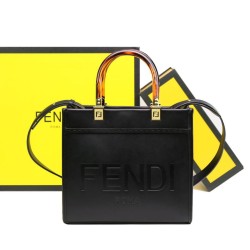 Replica Perfette Borsa tote Fendi Sunshine piccola shopper nera imitazioni