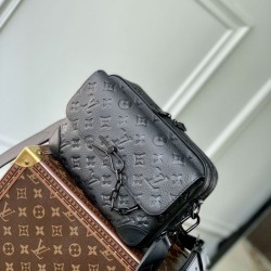Miglior Prezzo Borsa da uomo LV Steamer Messenger M23742 Monogram Taurillon Nero Replica