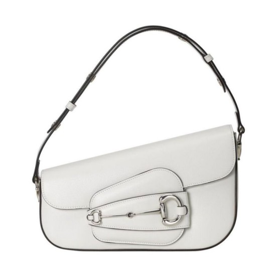Borse Replica a tracolla Gucci Horsebit 1955 764155 Bianca