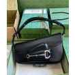Replica Perfetta a tracolla Gucci Horsebit 1955 764155 Nera