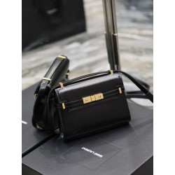 Borsa a tracolla mini YSL Saint Laurent Manhattan nera
