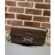 Borsa a tracolla piccola Gucci Horsebit 1955 735178 Caffè