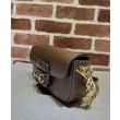 Borsa a tracolla piccola Gucci Horsebit 1955 735178 Caffè