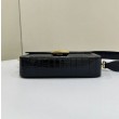 Borse Replica Baguette Media Fendi 8BR600 Coccodrillo Nero