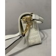 Borsa Baguette media Fendi con motivo FF in rilievo 8BR600 Crema