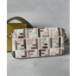 Borsa Replica 1:1 Baguette Media Fendi Motivo FF Ricamato Multicolor 8BR600 Grigio