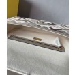 Borsa Replica 1:1 Baguette Media Fendi Motivo FF Ricamato Multicolor 8BR600 Grigio
