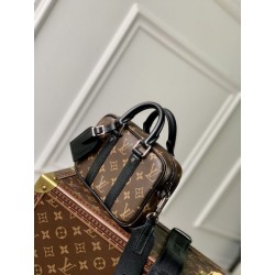 Borsa Replica 1:1 da uomo LV Nano Porte Documents Voyage M82770 Monogram Macassar