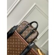 Borsa Replica 1:1 da uomo LV Nano Porte Documents Voyage M82770 Monogram Macassar