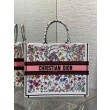 Borse Replica Dior Large Book Tote Bag Multicolor Florilegio Ricamo Bianco