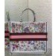 Borse Replica Dior Large Book Tote Bag Multicolor Florilegio Ricamo Bianco
