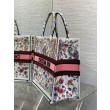 Borse Replica Dior Large Book Tote Bag Multicolor Florilegio Ricamo Bianco