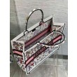 Borse Replica Dior Large Book Tote Bag Multicolor Florilegio Ricamo Bianco