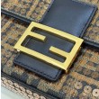 Borsa Fendi Baguette Medium FF in tessuto jacquard con paillettes Marrone