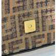 Borsa Fendi Baguette Medium FF in tessuto jacquard con paillettes Marrone