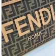 Borsa Fendi Sunshine Small Shopper Tote FF in tessuto jacquard Marrone