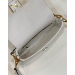 Borsa Replica 1:1 in tela Fendi Baguette media FF 8BR600 Bianca