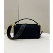Borsa in tela Fendi Baguette media FF 8BR600 Nera