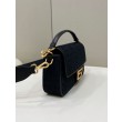 Borsa in tela Fendi Baguette media FF 8BR600 Nera