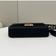 Borsa in tela Fendi Baguette media FF 8BR600 Nera