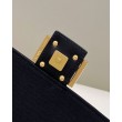 Borsa in tela Fendi Baguette media FF 8BR600 Nera