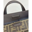 Borsa media Fendi Boston 365 Jacquard FF in tessuto 8BL152 Nera
