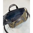Borsa media Fendi Boston 365 Jacquard FF in tessuto 8BL152 Nera