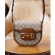 Borse Firmate Replica mini arrotondata Gucci Horsebit 1955 760191 Caffè