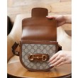 Borse Firmate Replica mini arrotondata Gucci Horsebit 1955 760191 Caffè