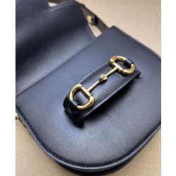 Borsa mini arrotondata Gucci Horsebit 1955 760191 Nera