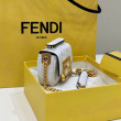 Borse Replica mini Fendi Nano Baguette FF in tela Bianca Borse Replica mini Fendi Nano Baguette FF in tela Bianca