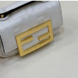 Borse Replica mini Fendi Nano Baguette FF in tela Bianca Borse Replica mini Fendi Nano Baguette FF in tela Bianca