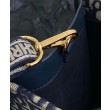 Borse Imitazioni tote Christian Dior piccola Dior Book Ricami Dior Oblique blu scuro e pelle di vitello