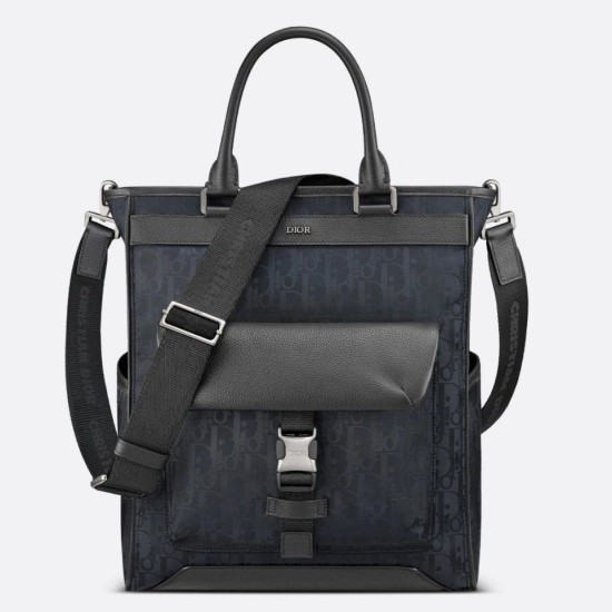 Borsa tote Dior Explorer Tessuto tecnico Dior Oblique Mirage Nero