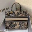 Borse Firmate Replica tote Dior media a libro Jardin d'Hiver ricamo Beige
