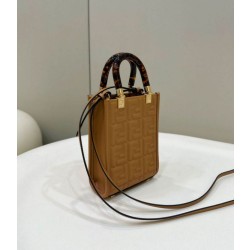 Borsa Replica 1:1 tote Fendi Mini Sunshine Shopper Marrone