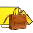 Borse Firmate Replica tote Fendi Sunshine piccola shopper Marrone