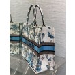 Replica Perfetta tote grande per libri Dior Toile de Jouy Mexico ricamo bianco/blu