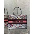 Qualità superiore replica tote media Dior Book Tote multicolore con ricamo Florilegio bianco