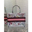 Qualità superiore replica tote media Dior Book Tote multicolore con ricamo Florilegio bianco