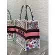 Qualità superiore replica tote media Dior Book Tote multicolore con ricamo Florilegio bianco