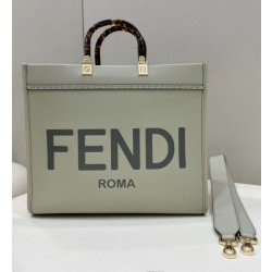 Replica Perfetta tote media Fendi Sunshine verde chiaro