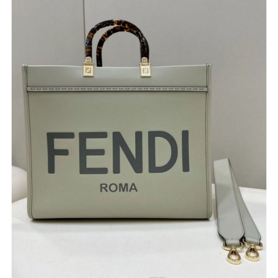 Replica Perfetta tote media Fendi Sunshine verde chiaro