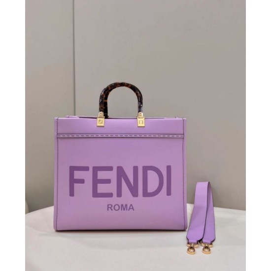 Borsa tote media Fendi Sunshine viola