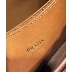 Borse Firmate Replica tote piccola Prada con cintura 1BA418 Caffè