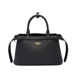 Borsa tote piccola Prada con cintura 1BA418 nera