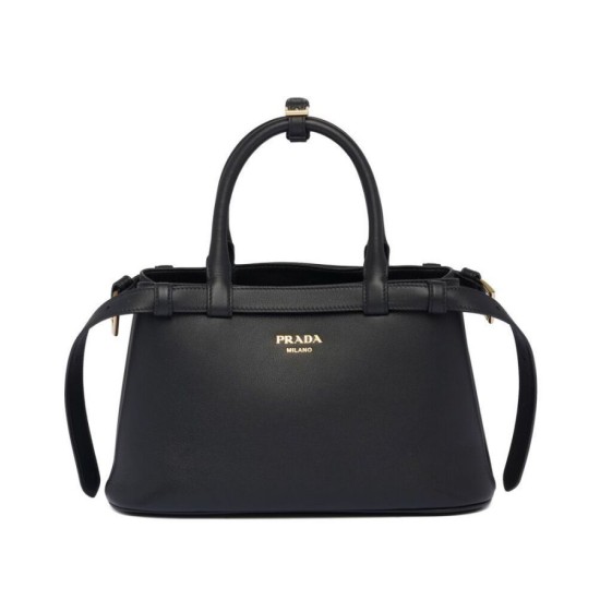 Borsa tote piccola Prada con cintura 1BA418 nera